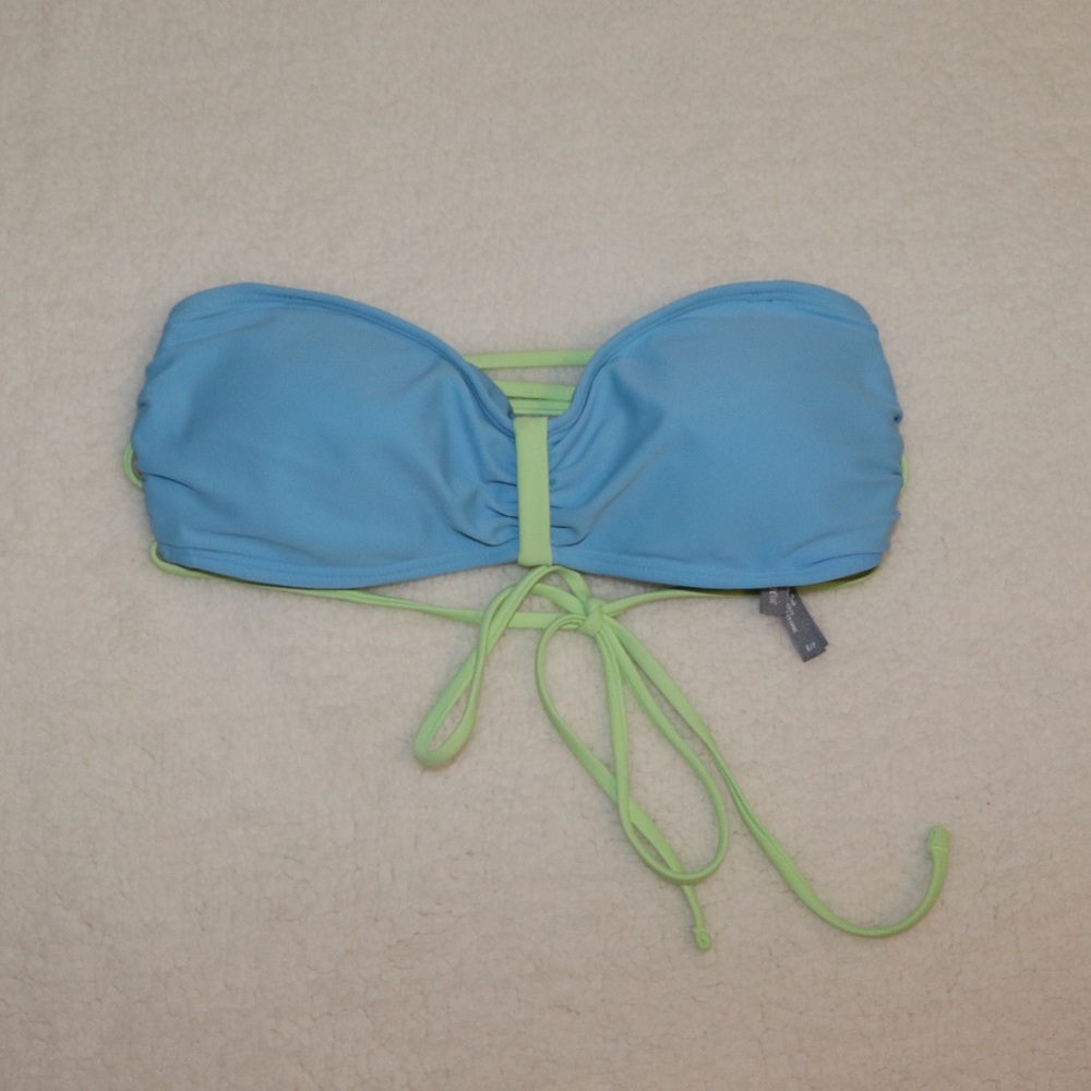 Aerie Blue and Green Bandeau Bikini Top